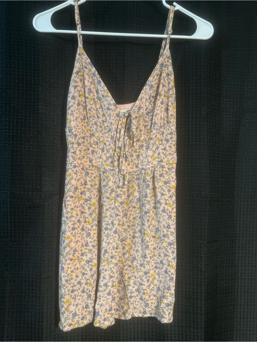 Aeropostale Peach Floral Tie-Front Romper